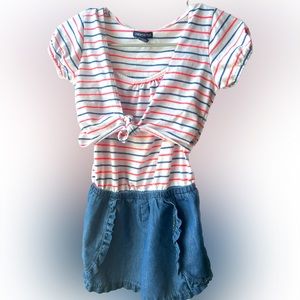 Girls One piece romper w removable top